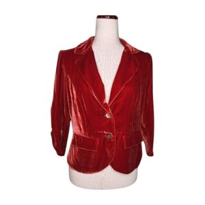 Karen Kane‎ Crushed Velvet Ruched Sleeve Blazer Size 4